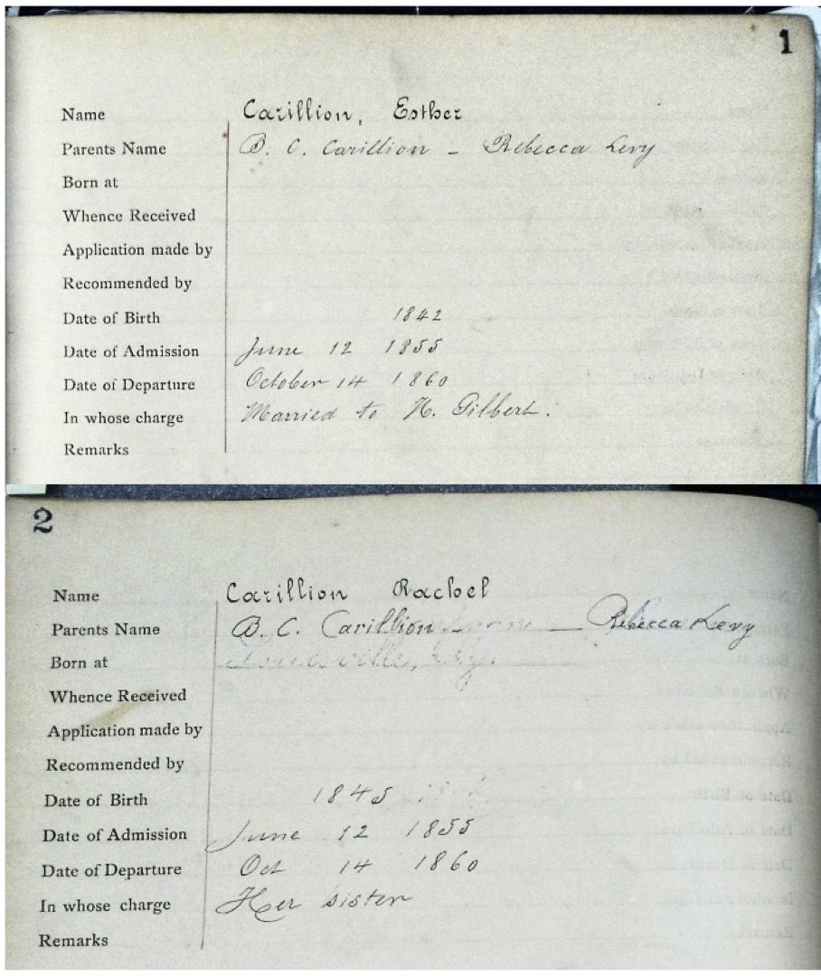 Esther & Rachel Carillon registry pages